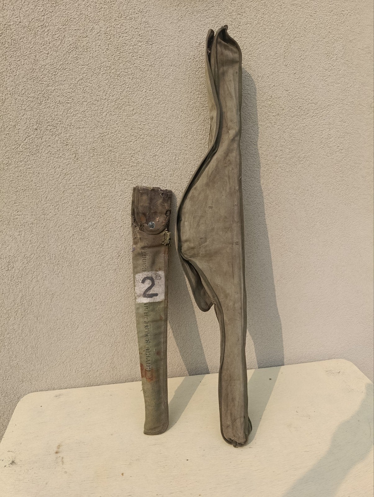2 housses de canons mitrailleuse Cal.30 et Cal.50 US WW2, Enlèvement ou Envoi