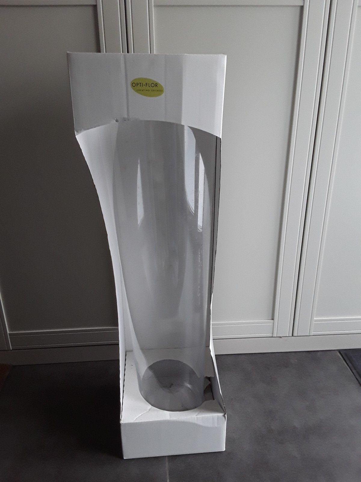 Grote glazen vaas, Huis en Inrichting, Ophalen, Transparant, Geschikt voor droogbloemen, Glas