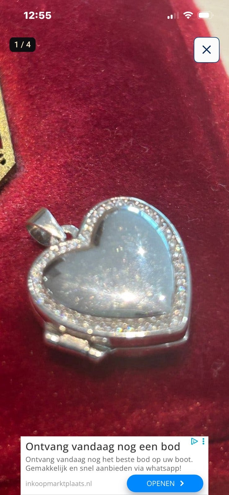 Pendentif en argent 925 rehaussé de strass, Enlèvement ou Envoi, Argent, Argent