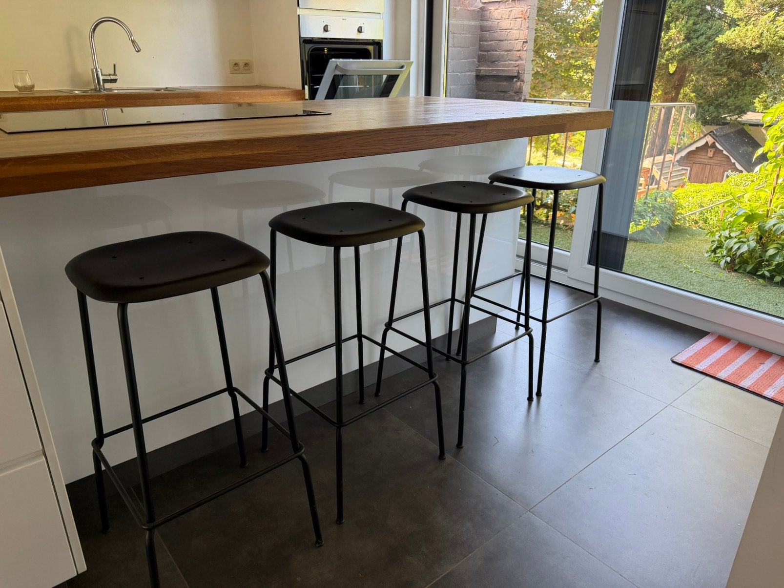 HAY – Soft Edge 30 barkruk (h: 75cm) 4 stuks, Ophalen, Gebruikt, Met voetsteun, 60 tot 90 cm