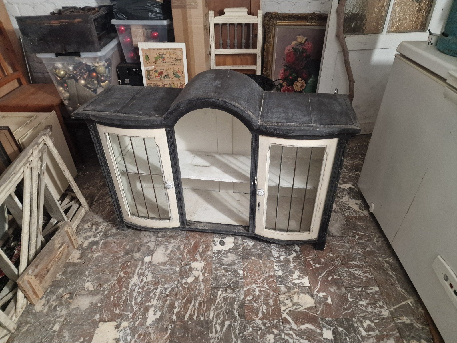 Vitrine Art Déco 2 portes à rénover [A DONNER], Huis en Inrichting, Kasten | Vitrinekasten, Ophalen