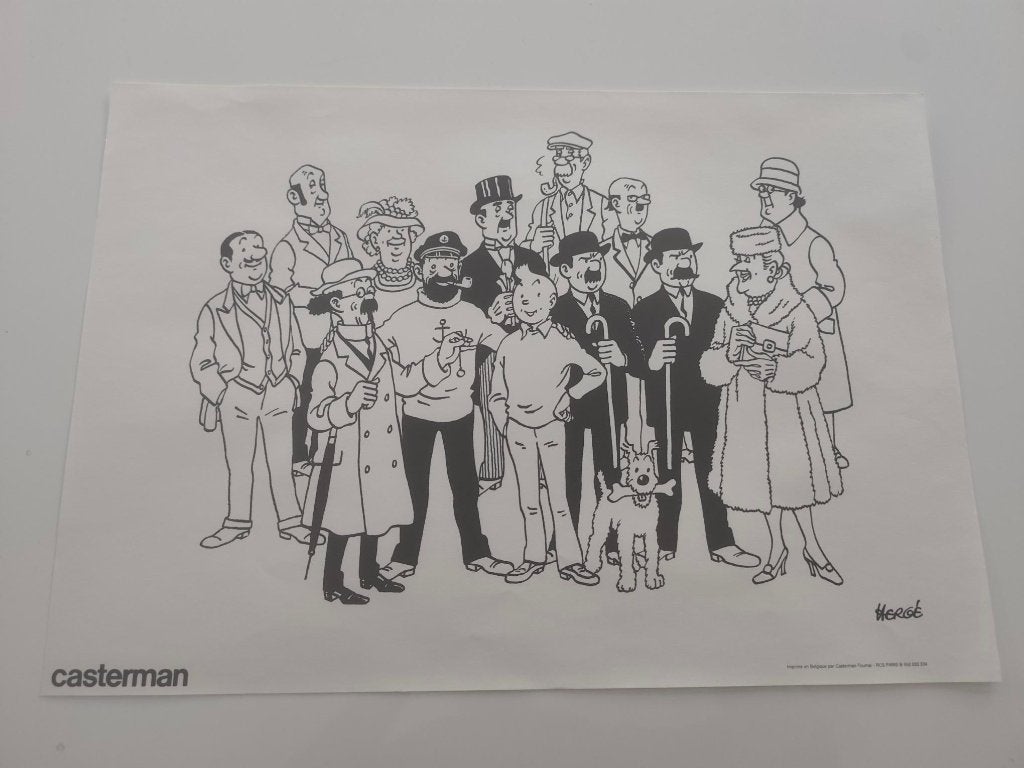 Affiche Tintin Hergé – Personnages – 55  38 cm, Collections, Envoi, Tintin, Neuf, Image, Affiche ou Autocollant