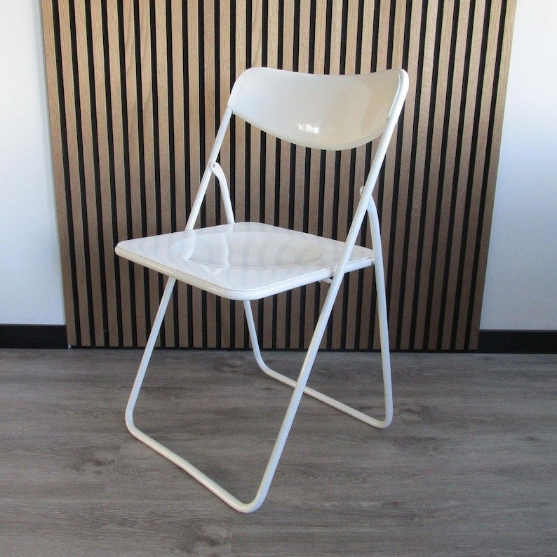 Chaise pliante Ikea vintage 80's, Maison & Meubles, Chaises, Enlèvement, Utilisé, Blanc, Une