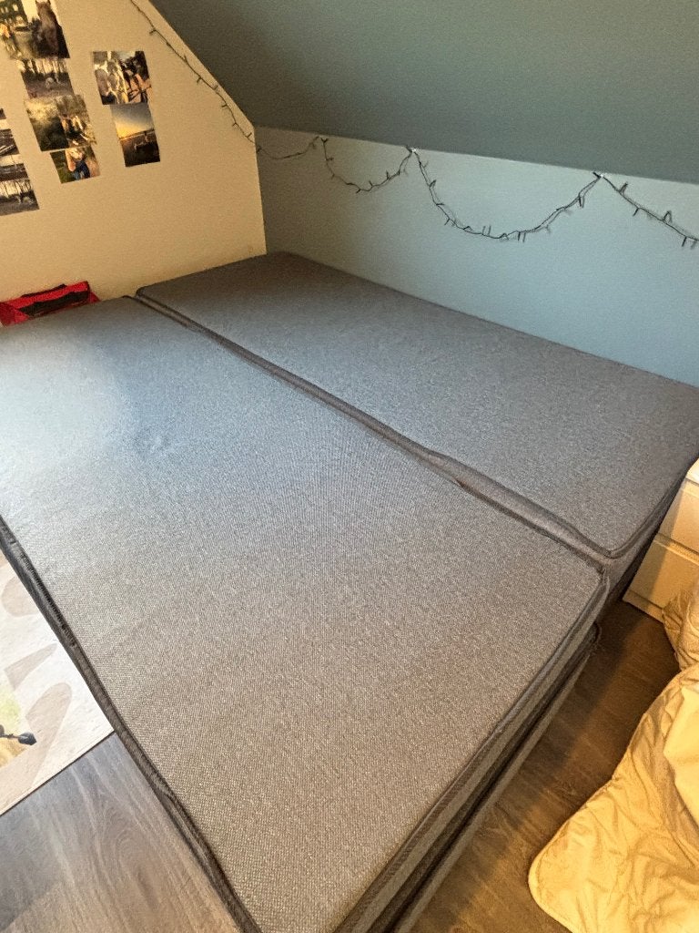 Tweepersoonsbed gratis, Huis en Inrichting, Slaapkamer | Bedden, Ophalen, Gebruikt, Tweepersoons, Grijs