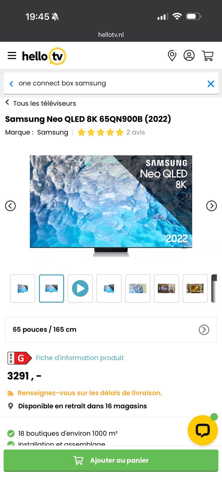 Samsung Neo QLED 8K 65QN900B, Ophalen of Verzenden, Zo goed als nieuw
