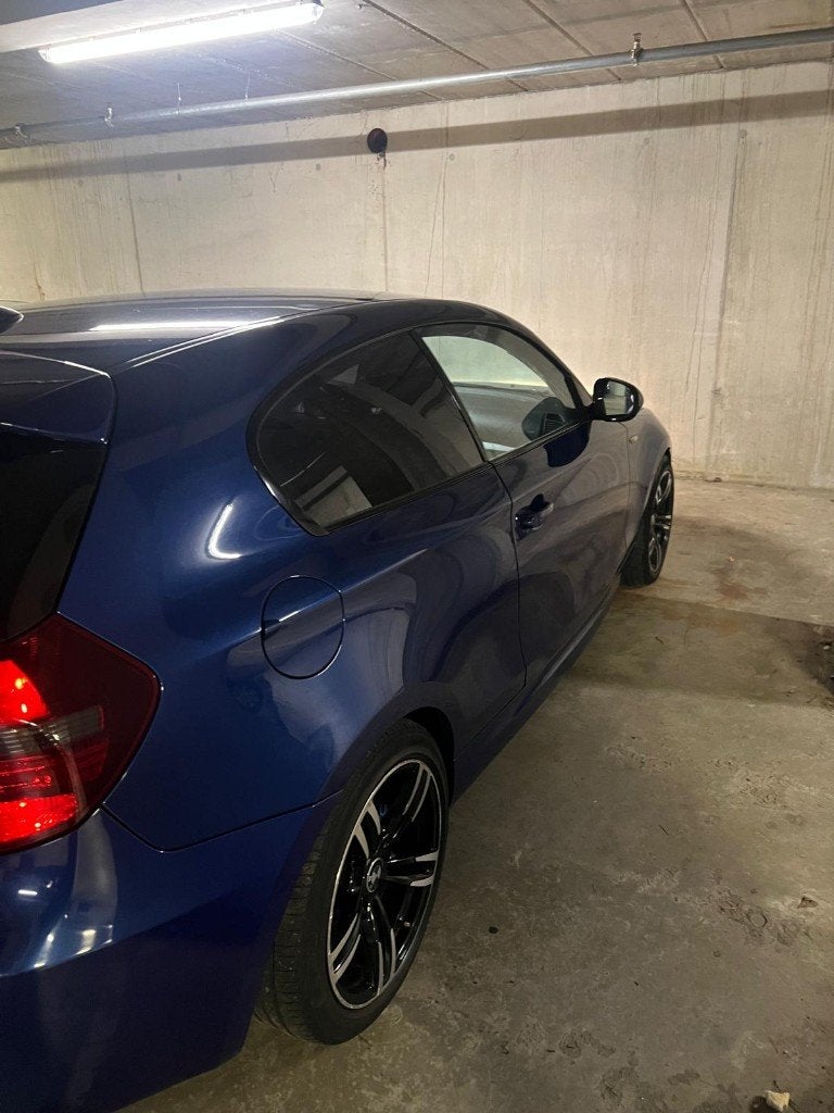 Bmw coupé serie1, 1 Reeks, Zwart, Blauw, Leder en Stof