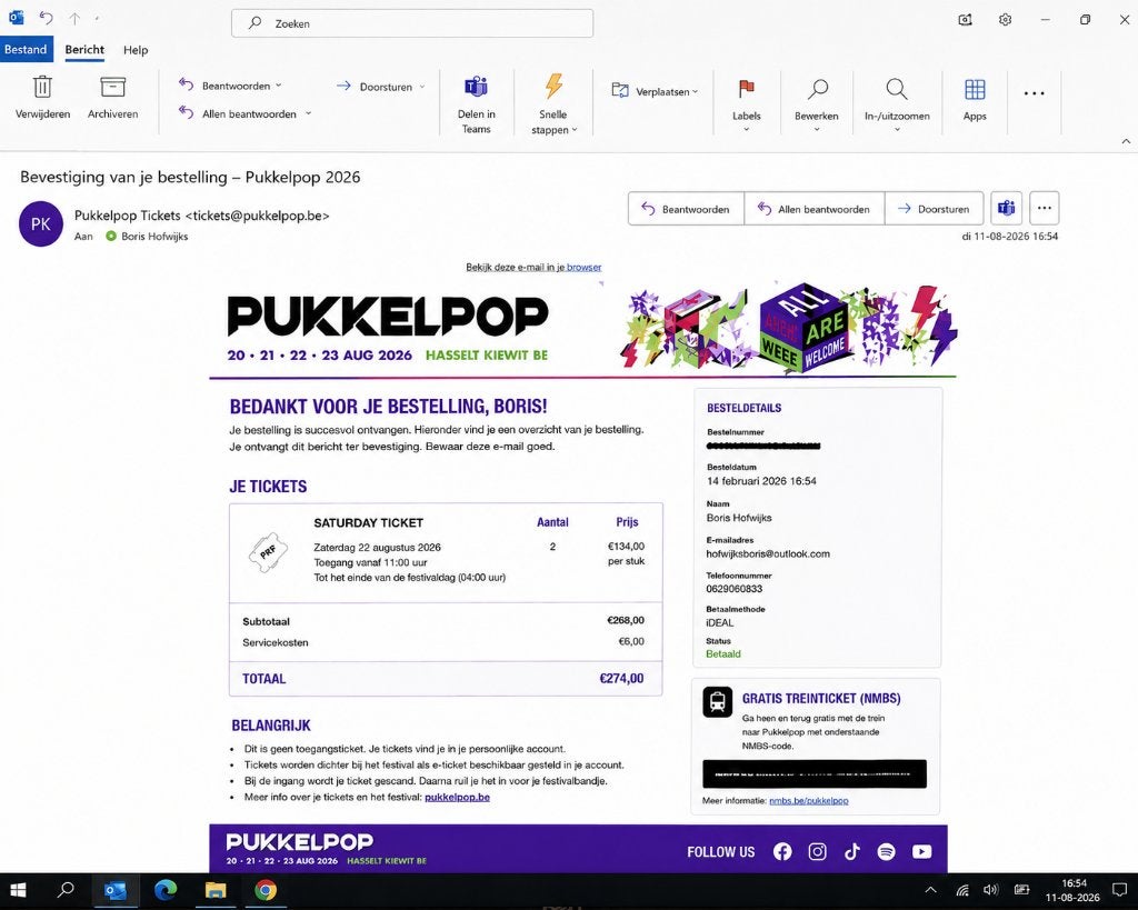 Pukkelpop 2026 ! 2 billets en vente le samedi 22 août, Tickets & Billets, Événements & Festivals, Deux personnes