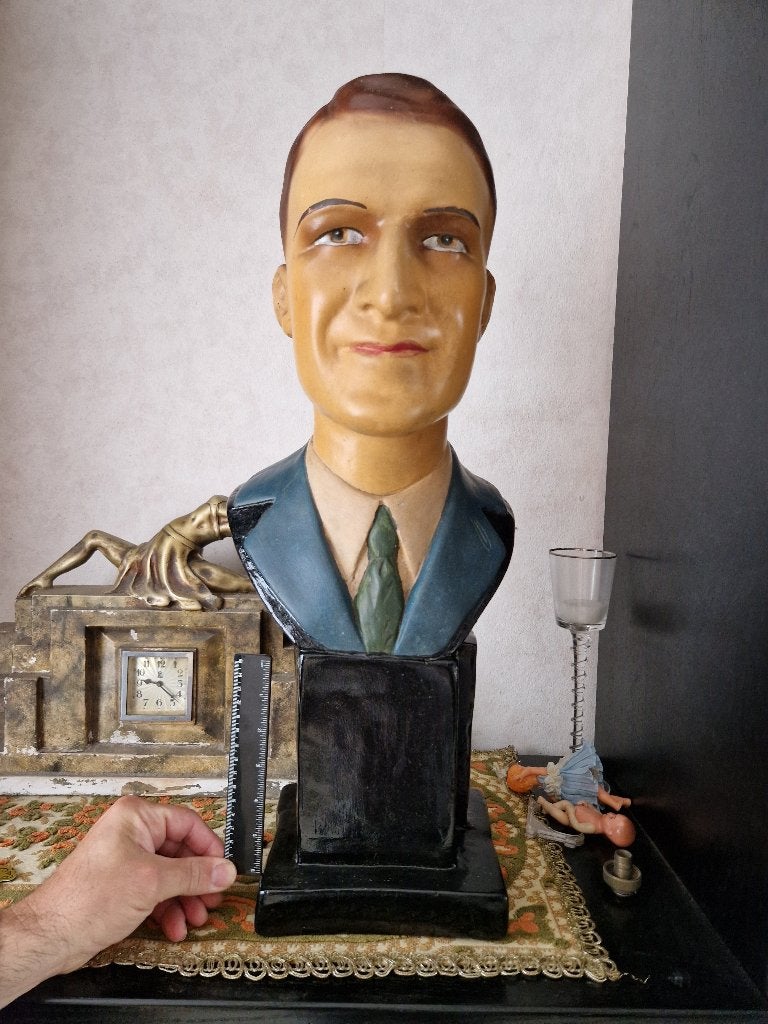 Vintage heren Buste hoed in gips depose G.V.D., Antiek en Kunst, Ophalen of Verzenden