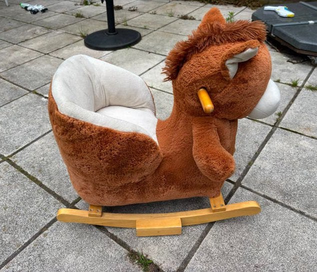 Joli cheval à bascule en peluche de marque MAX & SAX., Enlèvement, Comme neuf