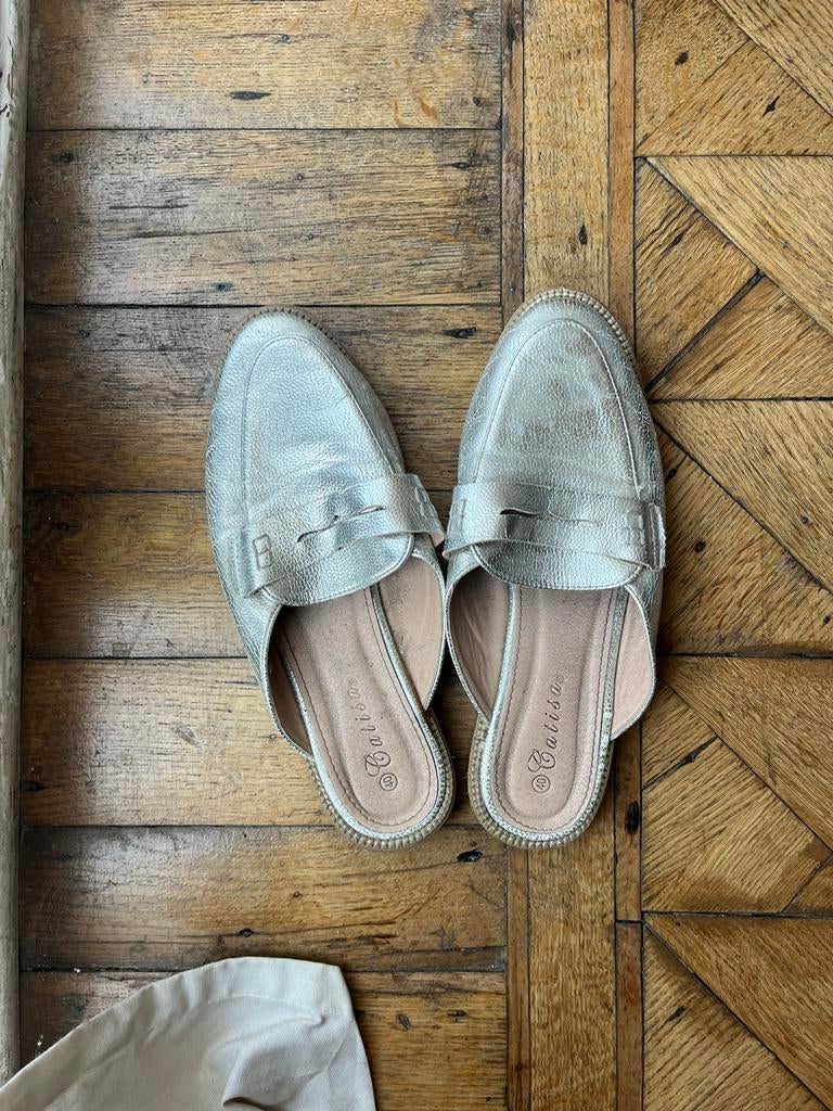 Loafers zilver maat 40, Ophalen, Gebruikt
