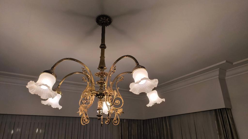 Lampe suspendue Louis XV/Art Nouveau, Maison & Meubles, Louis XV/Art Nouveau, Verre, Comme neuf, Enlèvement