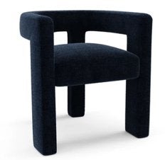 2 fauteuils de salle à manger en velours bleu nuit – Sia, Chic, Deux, Enlèvement, Utilisé