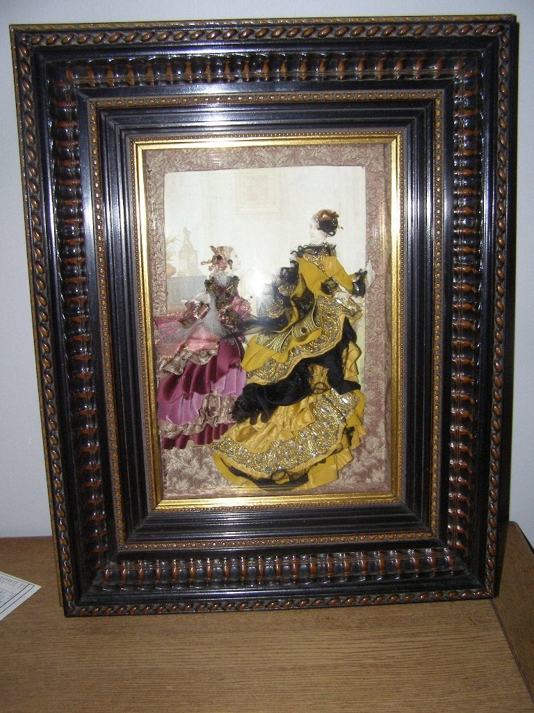 Roza Van Houdt ingekaderde modegravure, Antiek en Kunst, Kunst | Etsen en Gravures, Ophalen of Verzenden, Mode