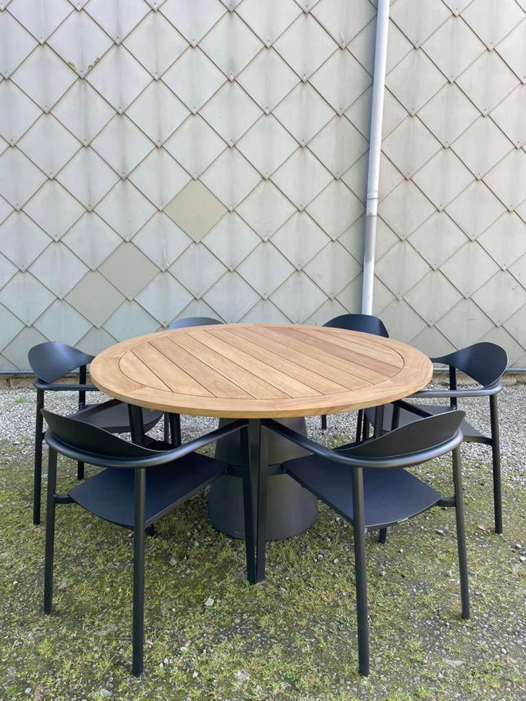 Complete tuinset in uitstekende staat! Teak tafelblad, Ophalen, Zo goed als nieuw