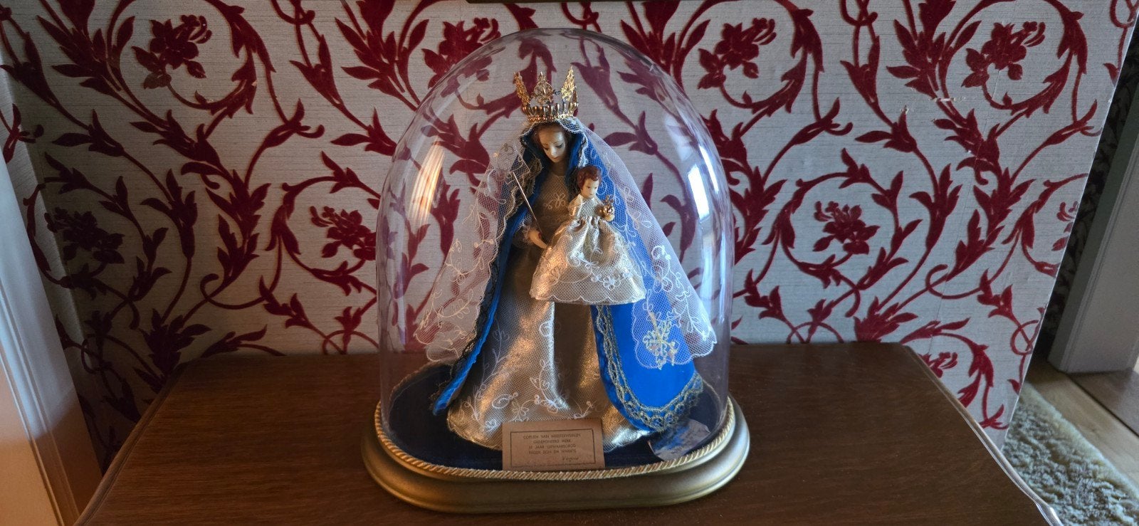 Mariabeeld onder stolp, Antiek en Kunst, Antiek | Religieuze voorwerpen, Ophalen