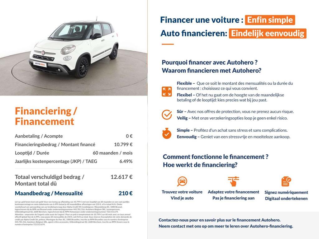 Fiat 500L 1.3 M-Jet Google (bj 2021), Stof, Gebruikt, 95 pk, Wit