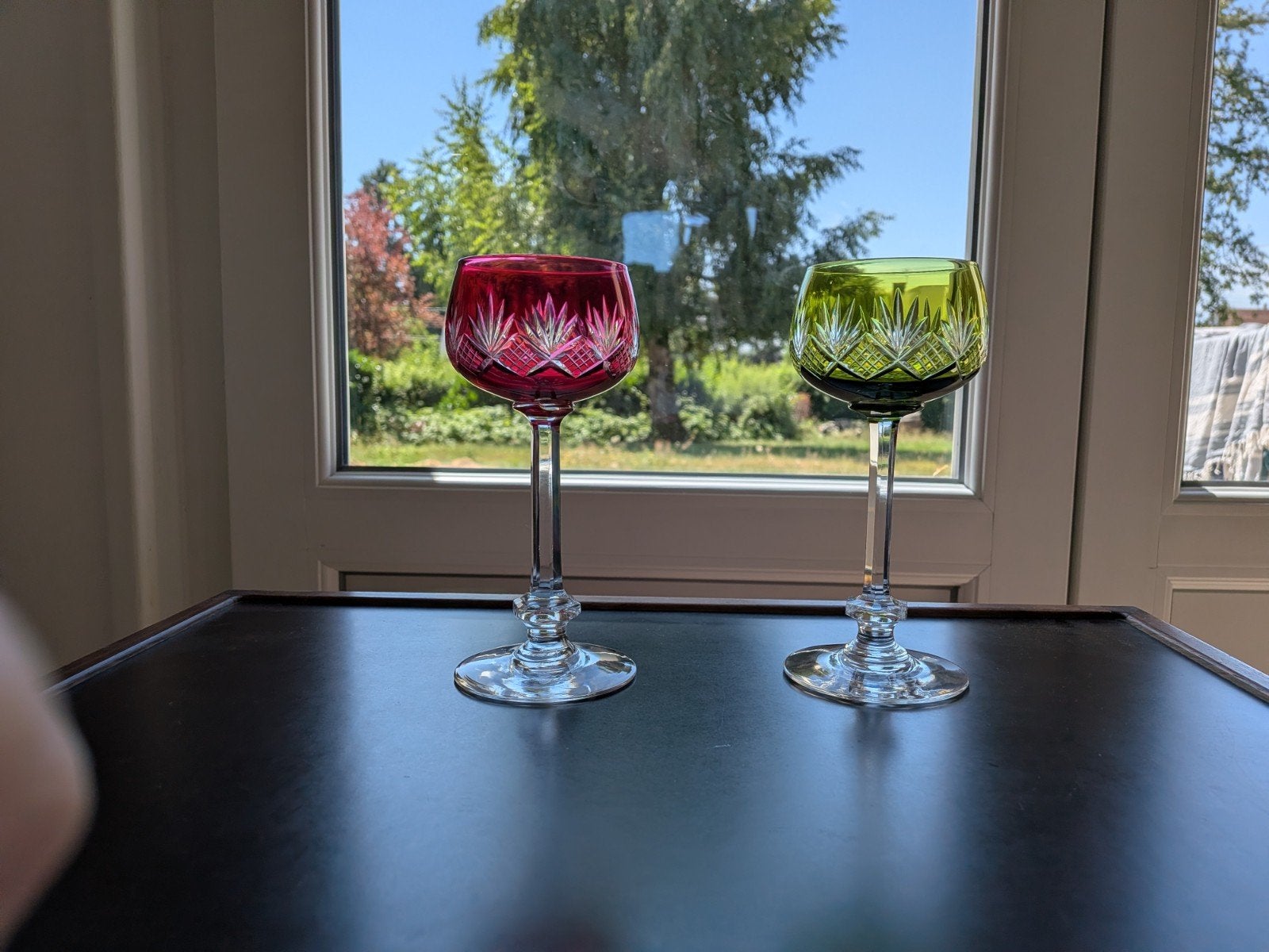 2 verres en cristal, Antiquités & Art, Enlèvement ou Envoi
