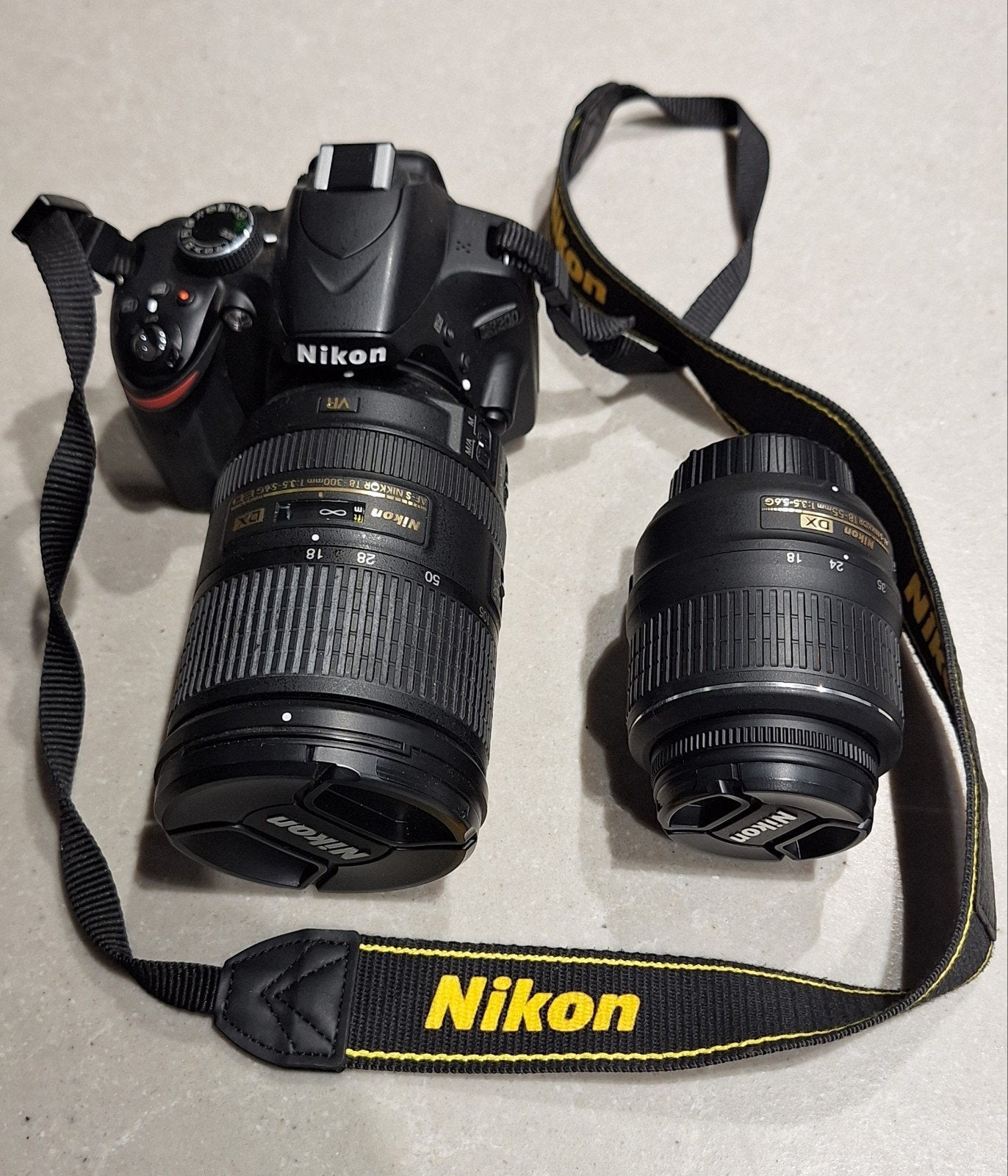 nikon fototoestel D3200 met 2 lenzen 18-55 en 18-300, Audio, Tv en Foto, Ophalen, 24 megapixels, Accu, Nikon