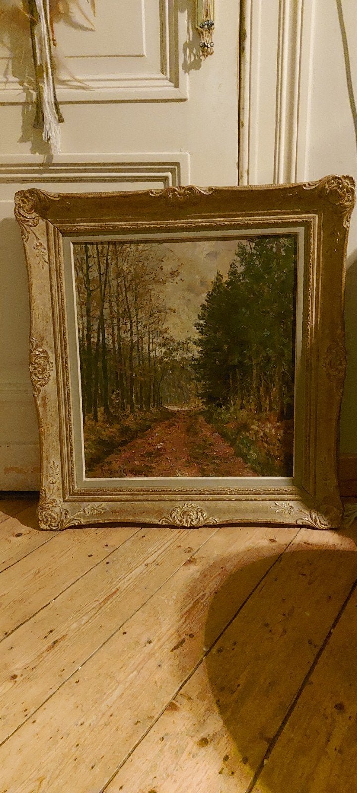 schilderij, bos landschap Ardennen, Antiek en Kunst, Ophalen, Acrylverf, Doek, Impressionistisch