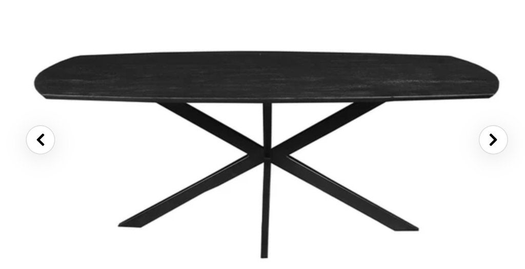 Mangohouten eettafel in Deens ovaal, Ophalen, 100 tot 150 cm, Zo goed als nieuw, Vijf personen of meer