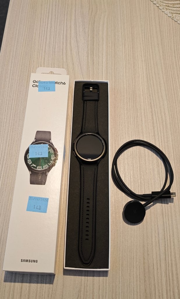 Samsung Smartwatch 6 Classic 47 mm LTE, Gebruikt, Zwart, Ophalen of Verzenden, Waterdicht