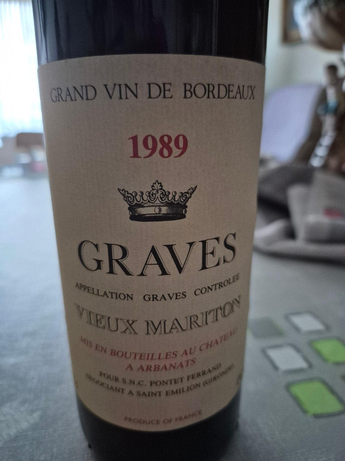 ancienne bouteille de vin, Collections, Comme neuf, Enlèvement, Vin rouge, France
