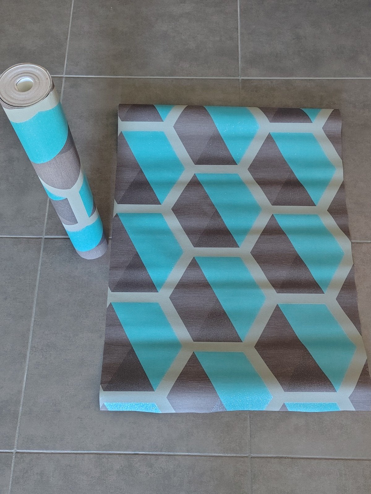 Behangpapier blauw grijs, Huis en Inrichting, Stoffering | Behang, Ophalen, Grijs