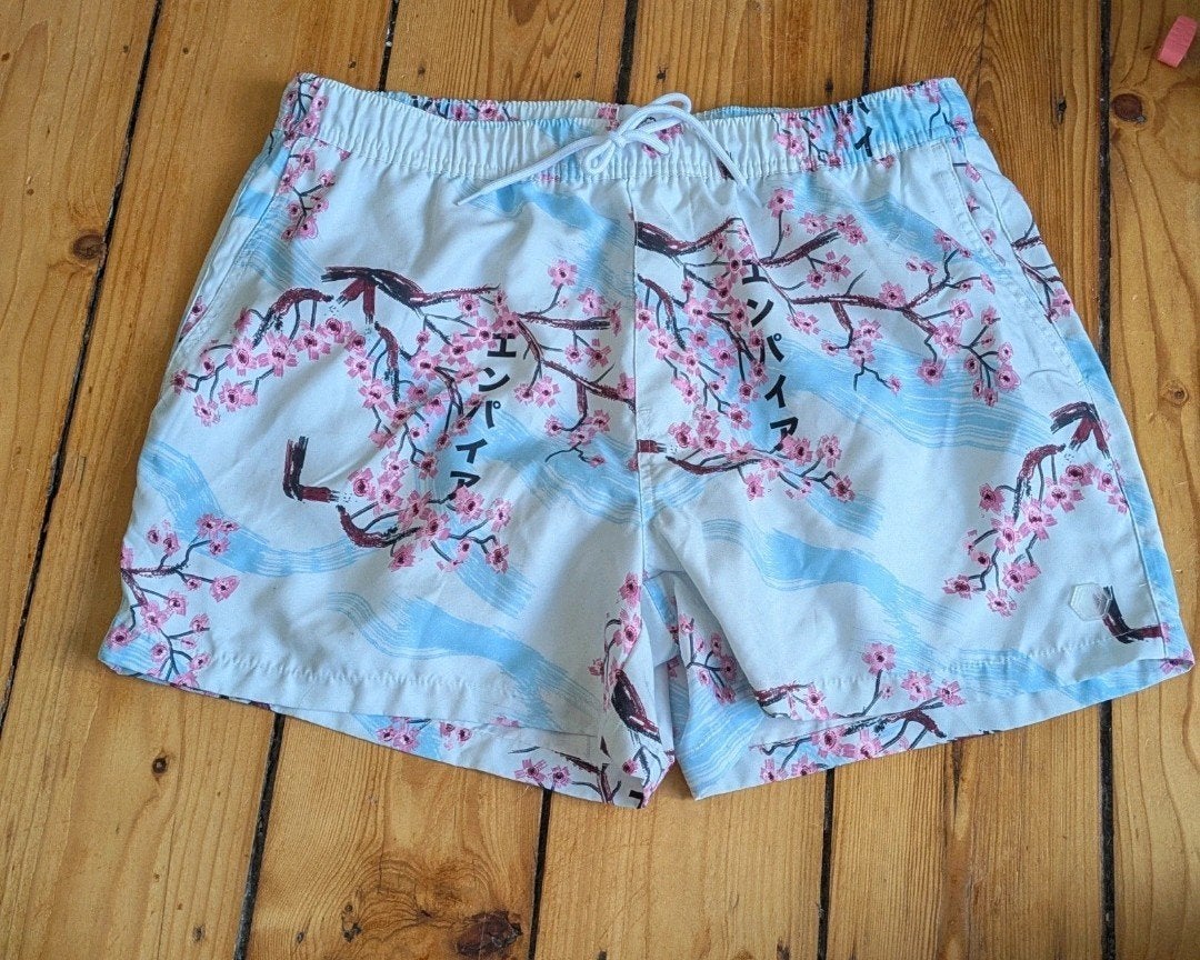 Maillot fleurs, Empyre, Enlèvement ou Envoi, Short de bain, Blanc