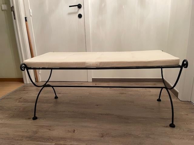 Bankje., Huis en Inrichting, Stoelen, Gebruikt, Wit, Stof, Eén