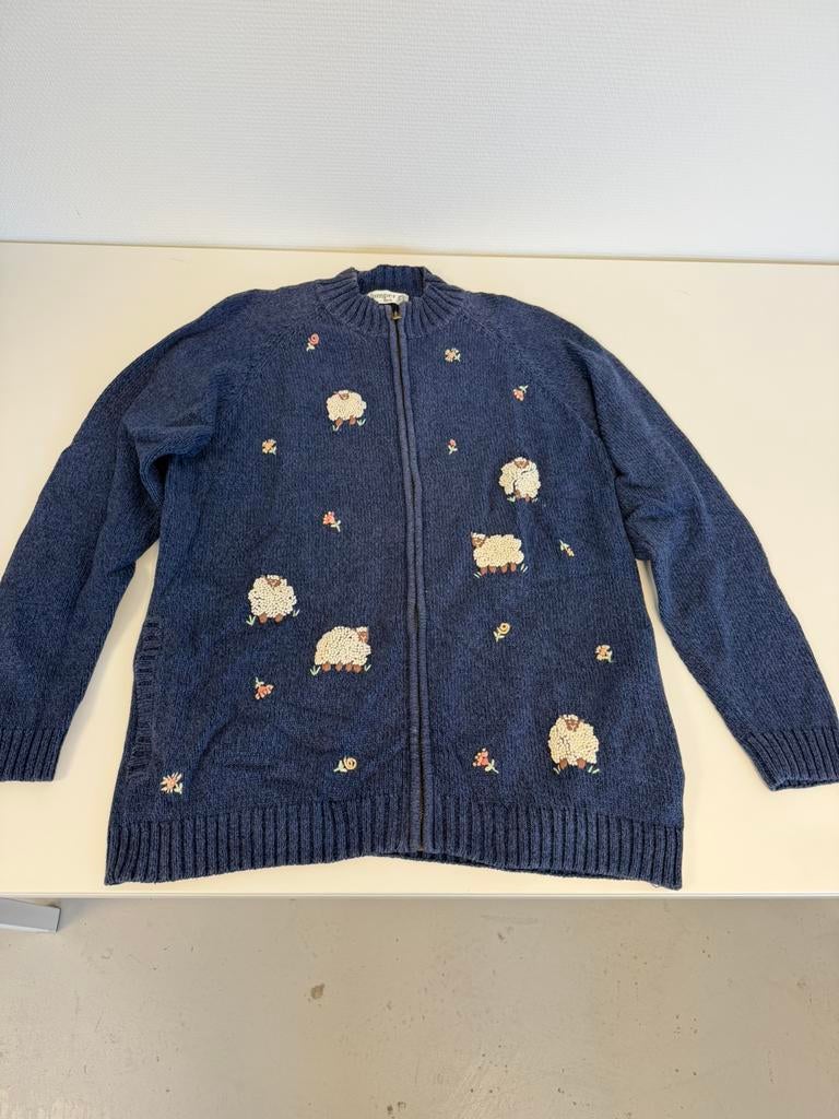 Gilet vintage femmes, pull coton bleu L tricoté laine mouton, Vêtements | Femmes, Enlèvement ou Envoi, Comme neuf, Taille 42/44 (L)