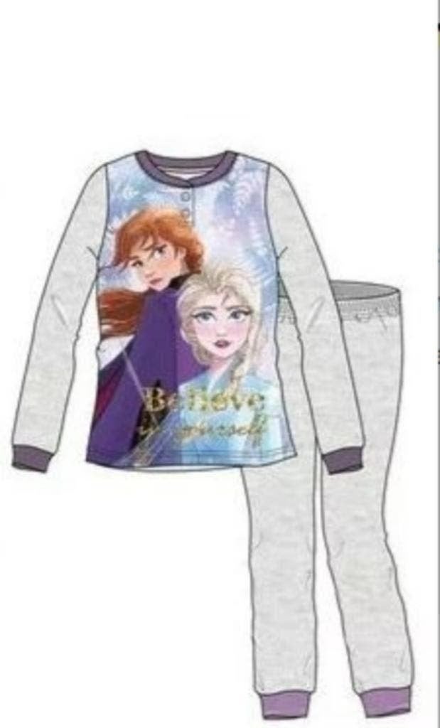 Disney Frozen Pyjama Grijs - Maat 104 - 122 - 128 - Katoen, Enfants & Bébés, Vêtements enfant | Taille 128, Neuf, Disney Frozen