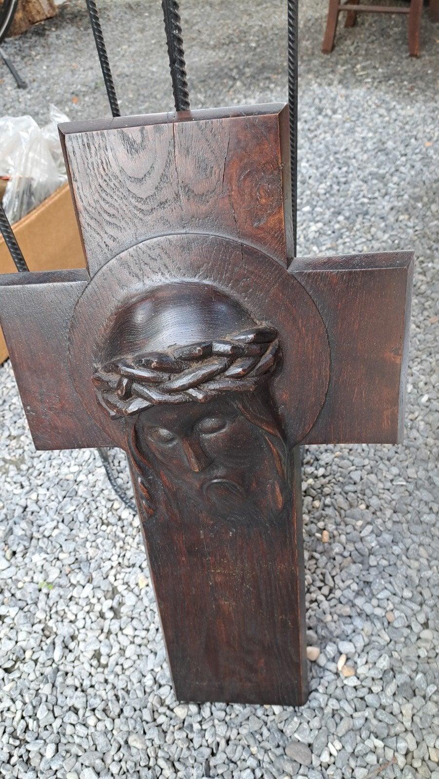 Très belle sculpture du Christ en bois., Enlèvement, Brun