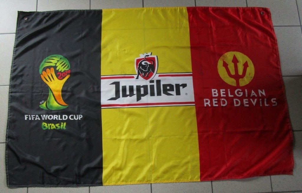 Originele Belgische vlag WK 2014 - Rode Duivels - Jupiler, Ophalen of Verzenden, Gebruikt, Overige typen