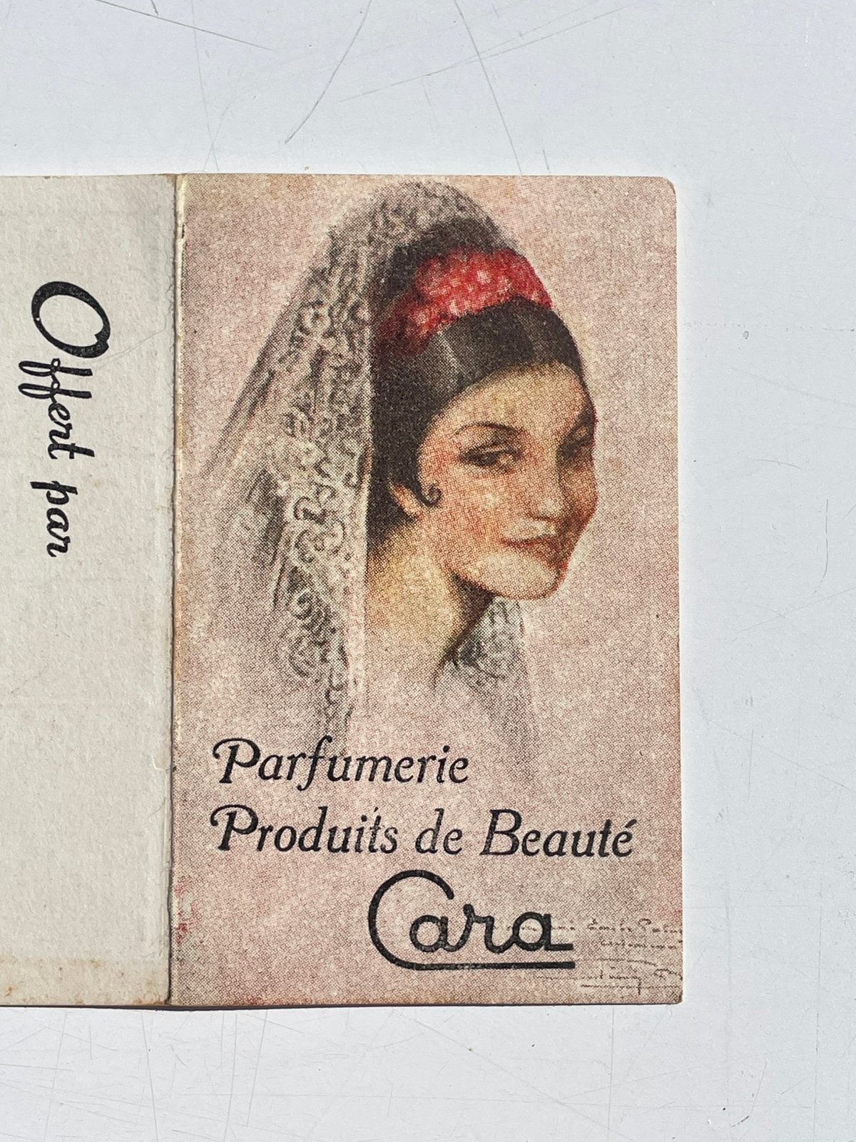 Reclame vintage parfumerie Cara 1949, Verzamelen, Parfumverzamelingen, Ophalen of Verzenden, Gebruikt, Accessoires