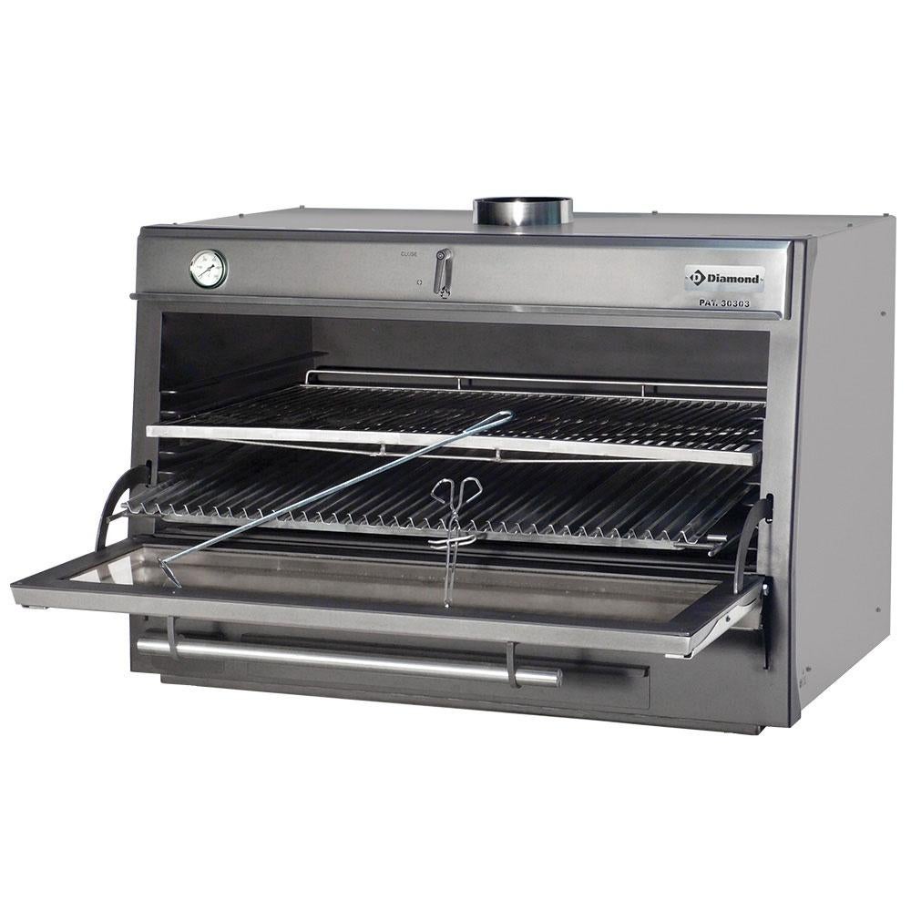 Houtskool-BBQ-oven, GN 2/1 + GN1/1 (150 kg/u) /roestvrij sta, Ophalen of Verzenden, Nieuw, Barbecook