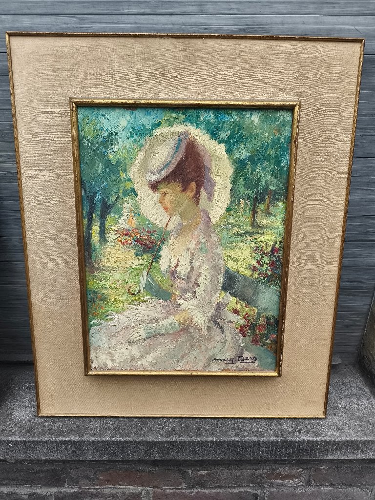 Huile sur panneau signe Margueritte aers, Antiquités & Art, Enlèvement ou Envoi