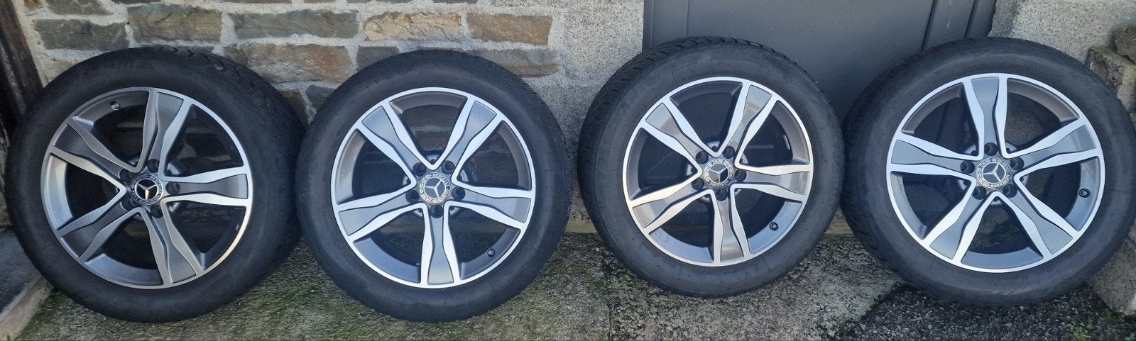 Jantes + pneus Hiver Mercedes Classe C Origine, Pneus et Jantes, Pneus hiver, 17 pouces, Enlèvement