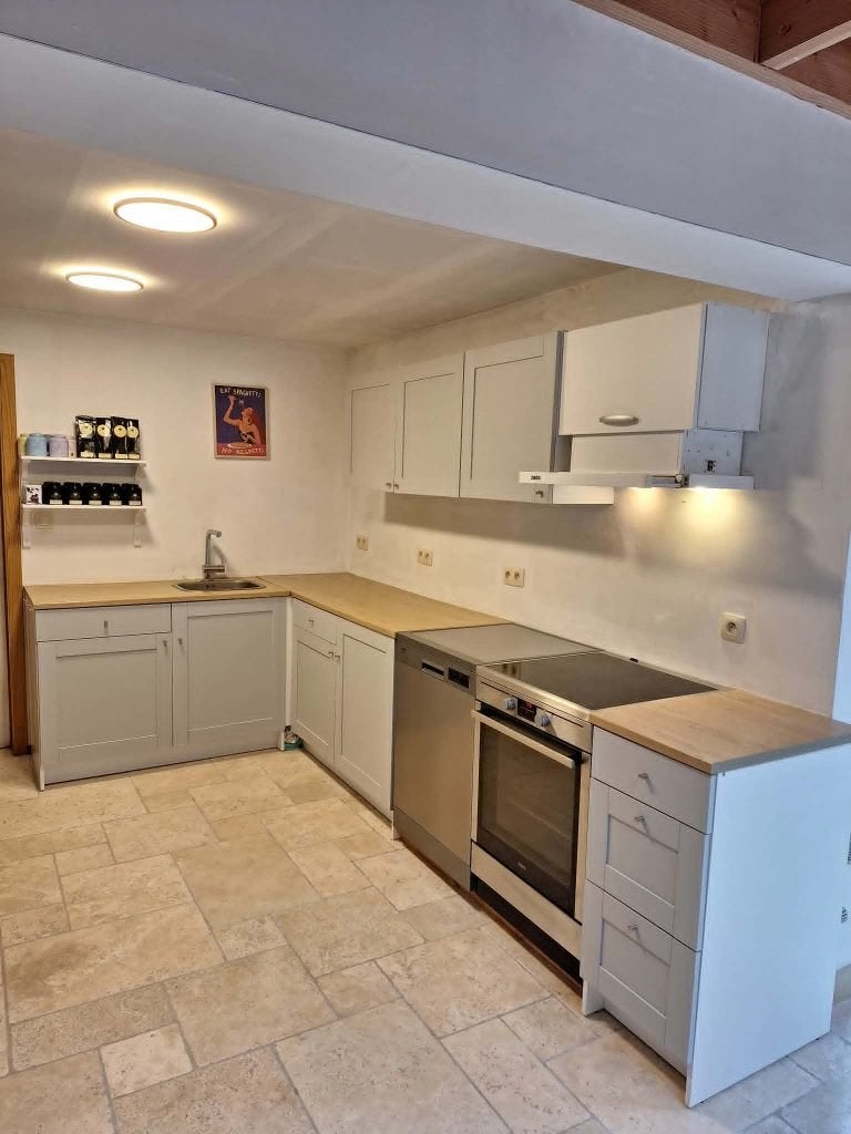 Volledige keuken te koop, Huis en Inrichting, Ophalen, Gebruikt, Hoekkeuken, Kunststof