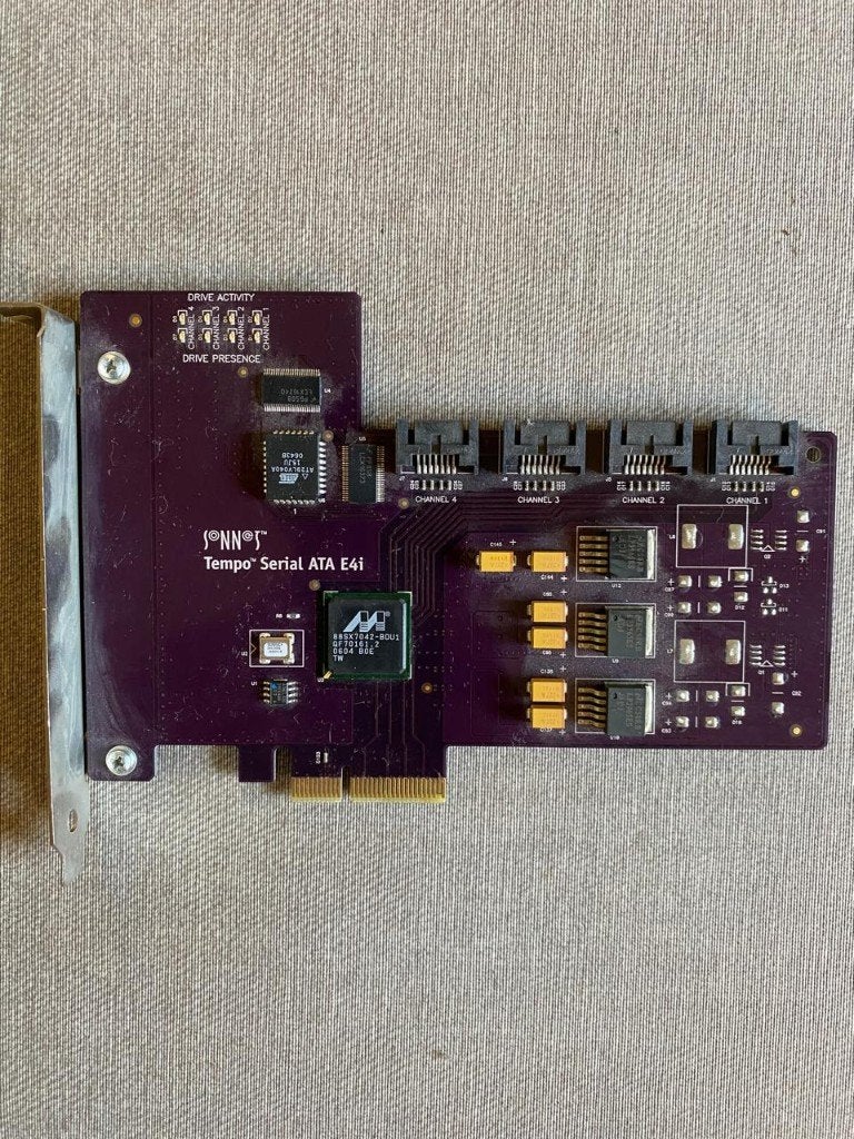 Sonnet Tempo Serial ATA E4i. PCI-X SATA controller card, Computers en Software, Ophalen of Verzenden, Gebruikt