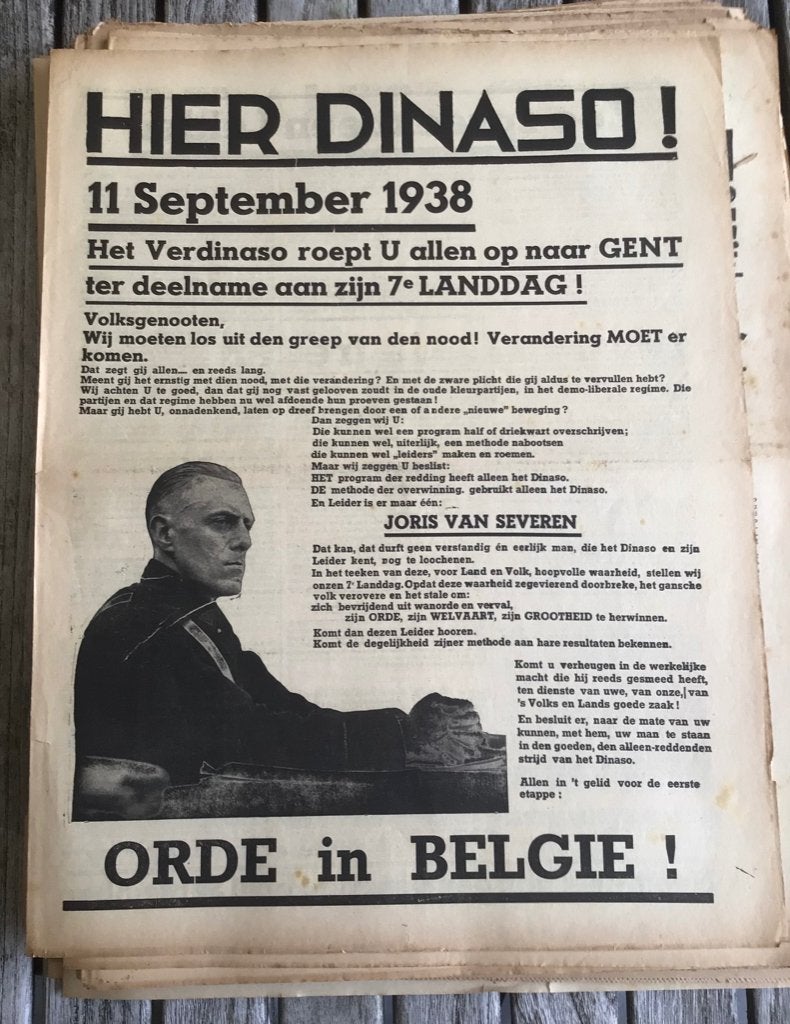 Unieke partij Hier Dinaso ! Kranten 60 ex. collaboratie WOII, Boeken, Tijdschriften en Kranten, Krant, Ophalen of Verzenden