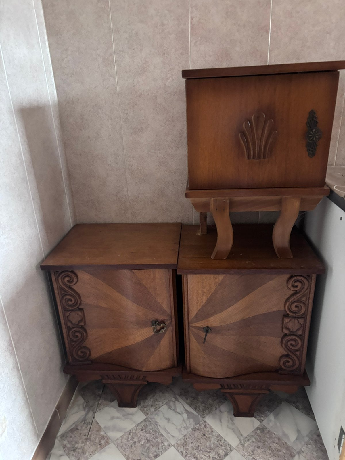 Houten nachttafels, Ophalen, Gebruikt, 45 tot 65 cm, Minder dan 55 cm