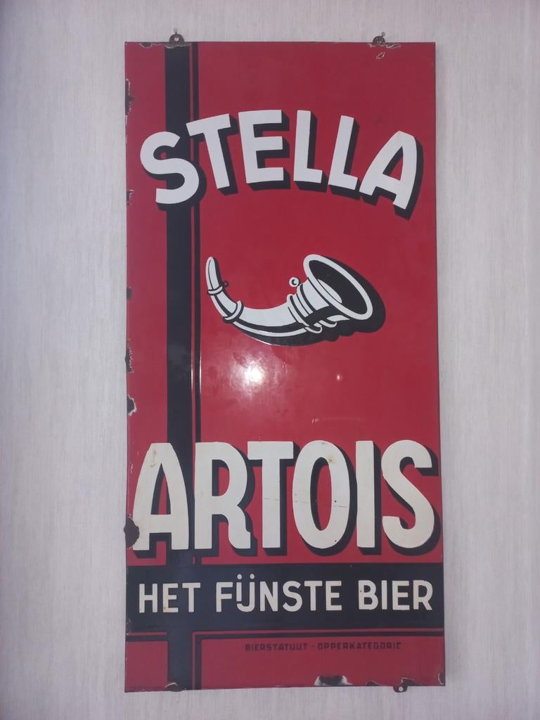 Emaille reclamebord Stella Artois 1946, Verzamelen, Ophalen, Reclamebord