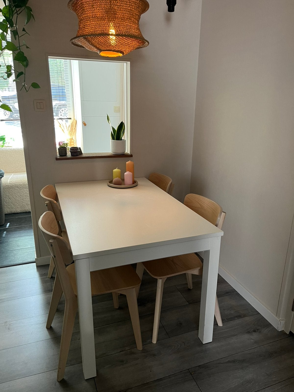 Eettafel IKEA (uitschuifbaar), Huis en Inrichting, Tafels | Eettafels, Ophalen, Gebruikt, 100 tot 150 cm