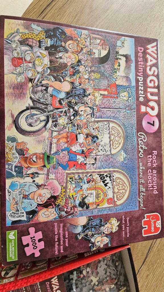 Puzzel Jumbo (Rock around the clock) 1000 st - 8 €, Ophalen, 500 t/m 1500 stukjes, Zo goed als nieuw, Legpuzzel