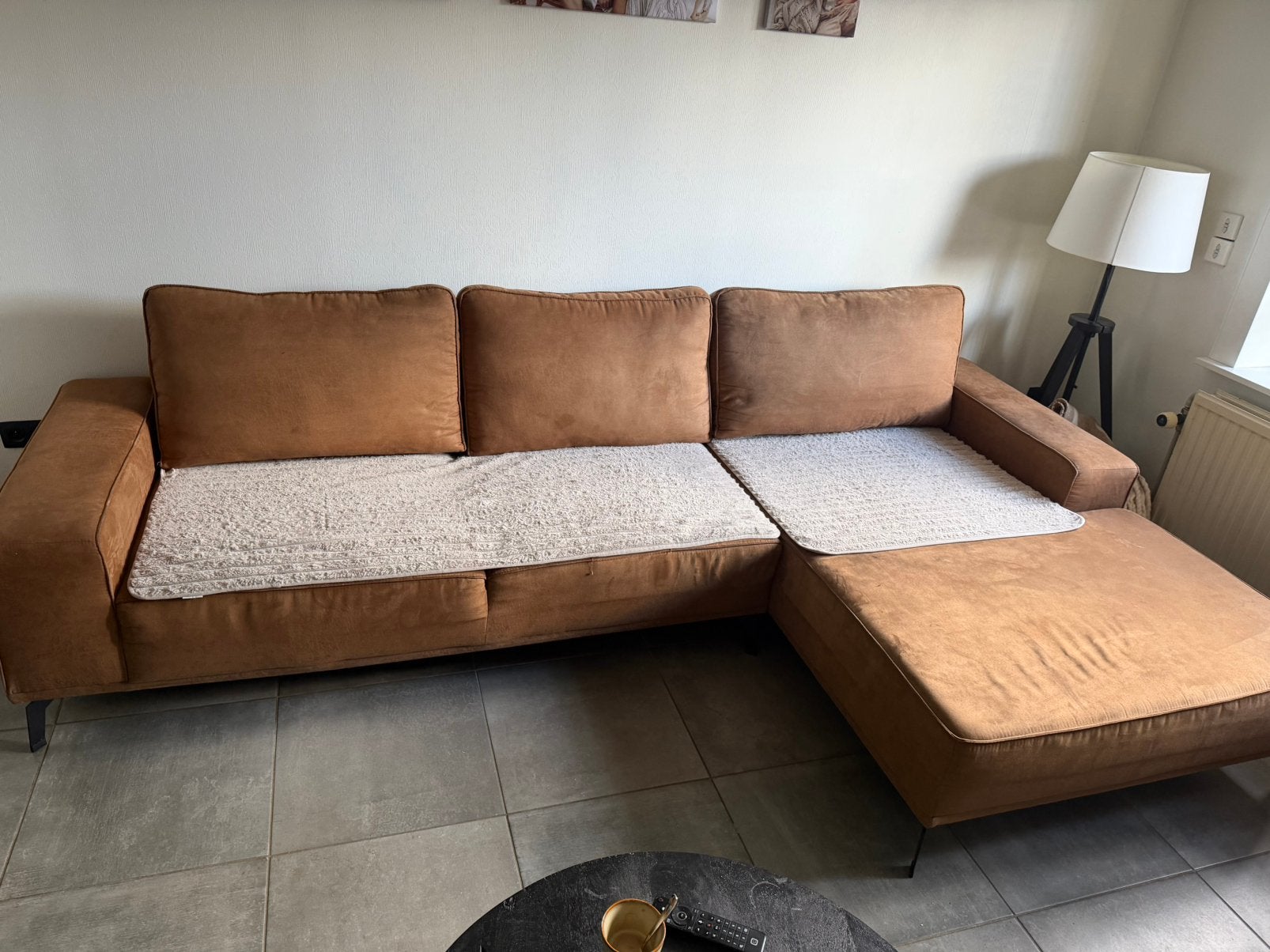 Zetel met 2 scheuren op zit vlak, Ophalen, Gebruikt, Stof