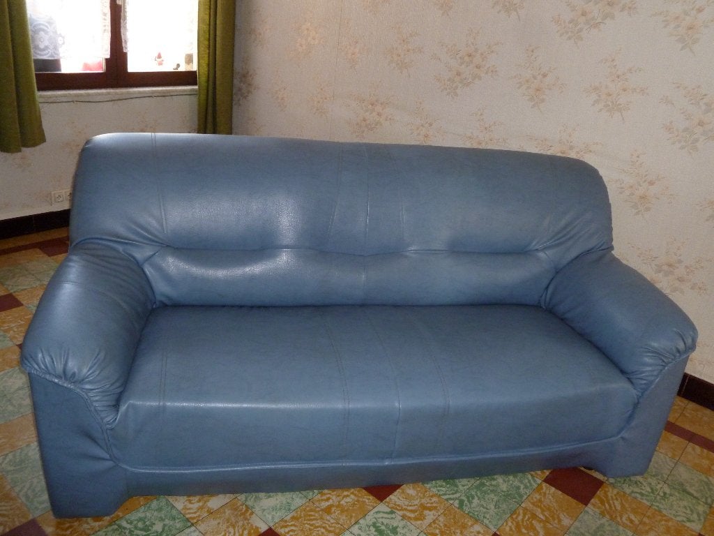 Canape en cuir 3 places et ses 2 coussins assortis, Maison & Meubles, Canapés | Salons, Comme neuf, Enlèvement, Classique, Cuir
