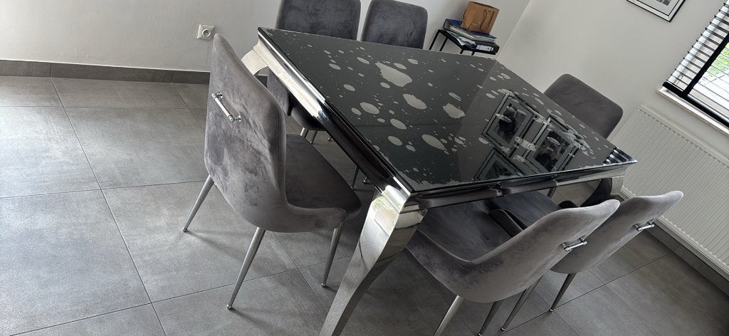 Eettafel met stoelen, Maison & Meubles, Salles à manger complètes, Enlèvement, Utilisé, Modern, 4 à 6 chaises