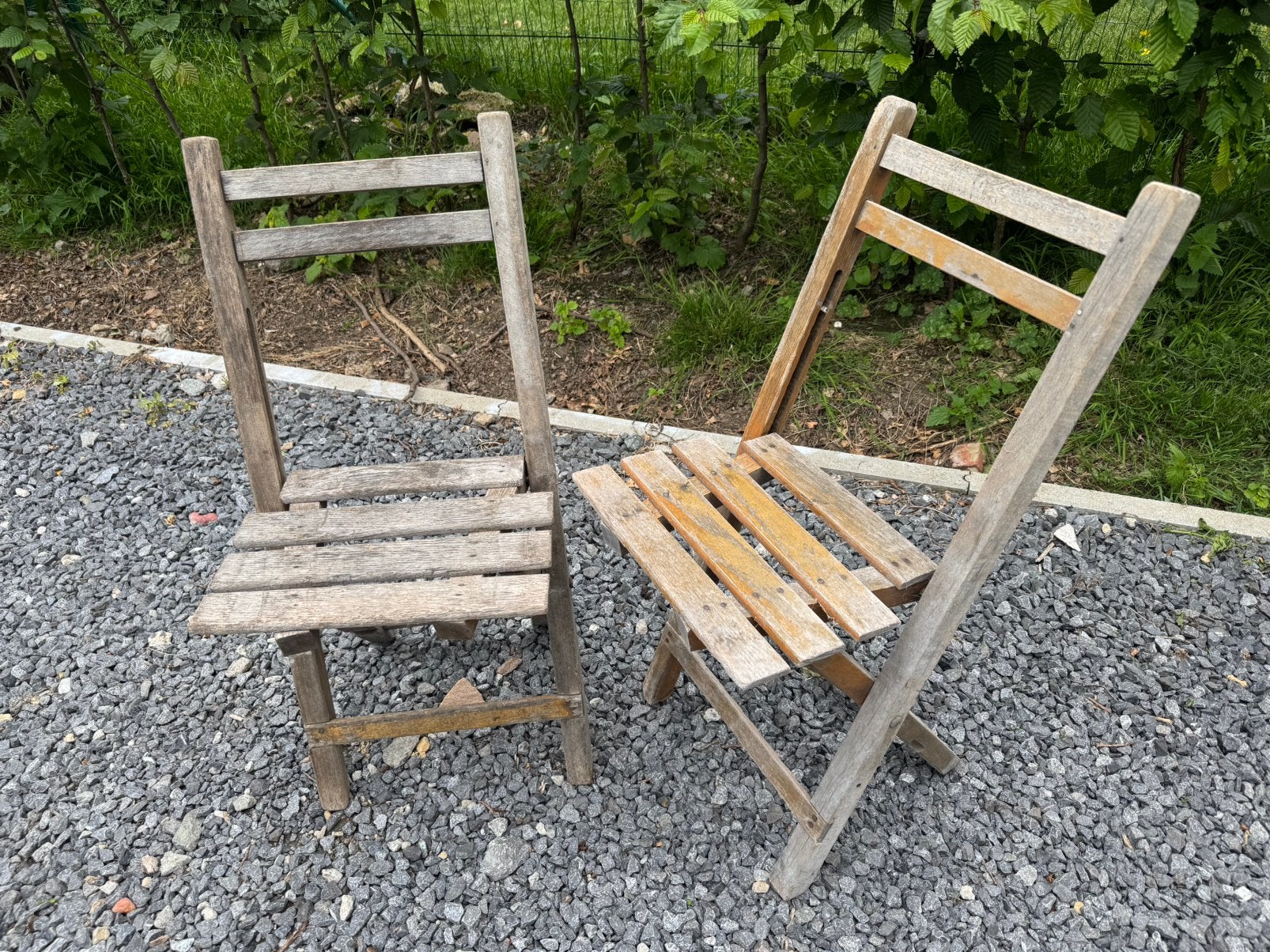 Lot de 2 chaises de jardin pliantes en bois, Jardin & Terrasse, Enlèvement, Utilisé, Bois