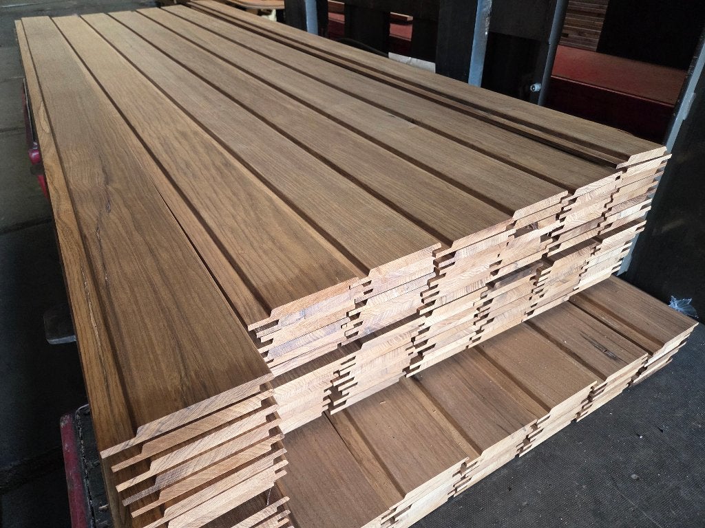 Lot de 45 m2 de bardage Thermo Fraké - 150 pièces, Enlèvement ou Envoi, 180 à 250 cm, Planches, Bois dur
