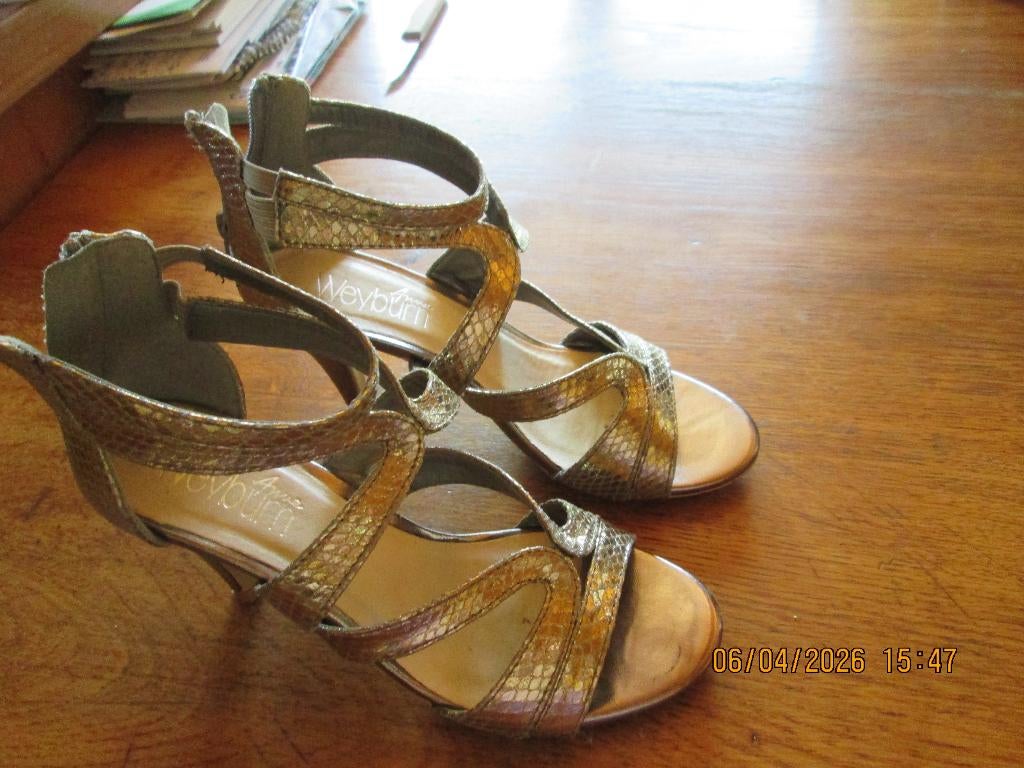 sandales dorées, Anne Weyburn, Autres couleurs, Chaussures à haut talons, Enlèvement